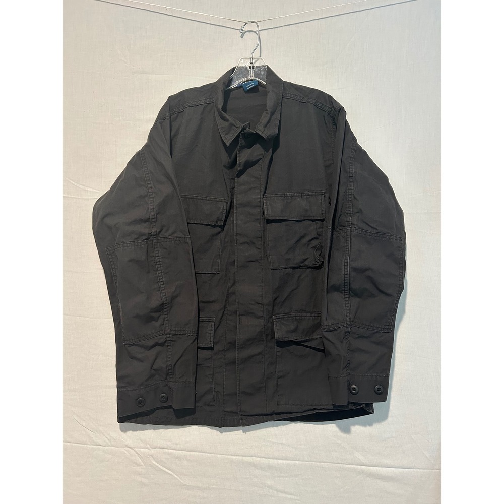 Propper Mens Black Cotton Ripstop Tactical Field Jacket Utility Coat M/L F5454